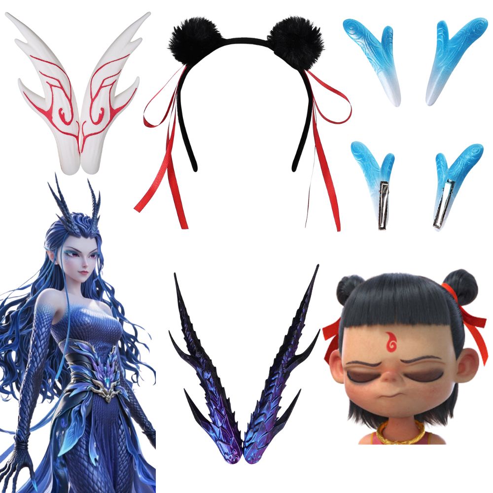 Head Gear Running - Nezha Ao Bing Cosplay Haar Clips