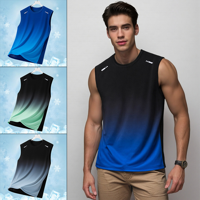 Running Gear Vest - Heren Gradient Sportvest Lichtgewicht mouwloos T-shirt